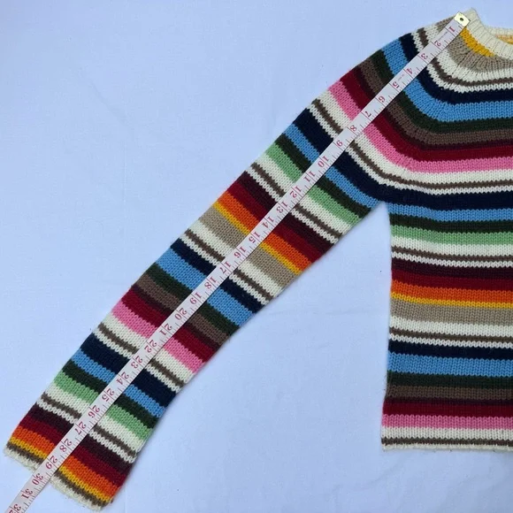 Tomfoolery Women's Colorful Striped Crew Neck Sweater with Matching Scarf - Picture 6 of 8